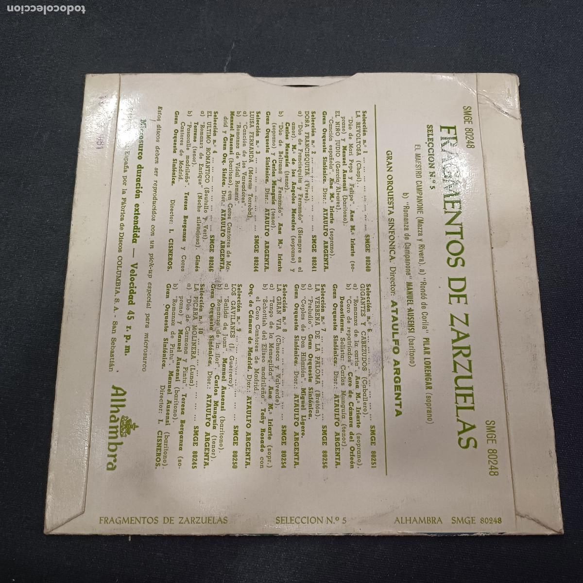 Discos de vinilo: ORQUESTA CISNEROS/EL MAESTRO CAMPANONE/SINGLE. - Foto 3