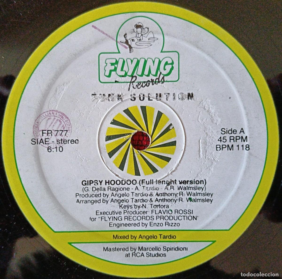 Discos de vinilo: FUNK SOLUTION ** Gipsy Hoodoo / Hoodoo Rap ** MAXI SINGLE VINILO ITALIA 1988