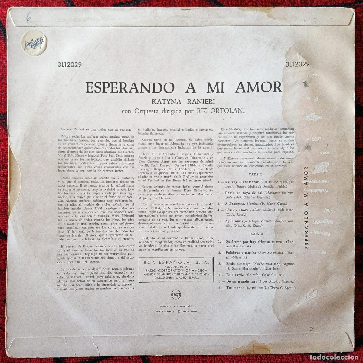 Discos de vinilo: KATYNA RANIERI ** Esperando A Mi Amor ** VINILO LP - Foto 2