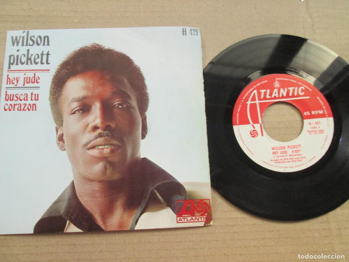 Discos de vinilo: WILSON PICKETT - Hey Jude / Busca tu Coraz&oacute;n. Single, ed espa&ntilde;ola 7&rdquo; 1969. Magn&iacute;fico estado VG+/NM