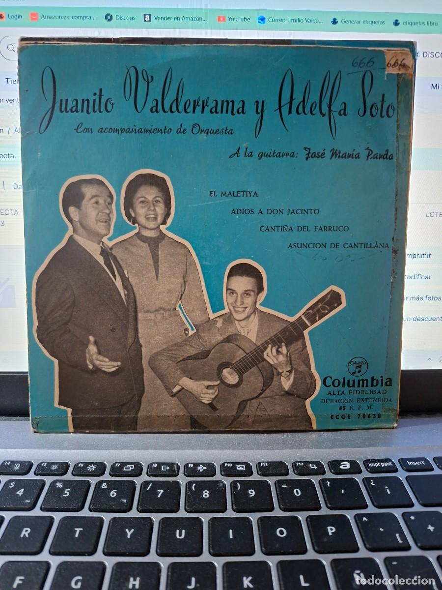 Discos de vinilo: JUANITO VALDERRAMA Y ADELFA SOTO - CANTI&Ntilde;A A FARRUCO - EP DE VINILO
