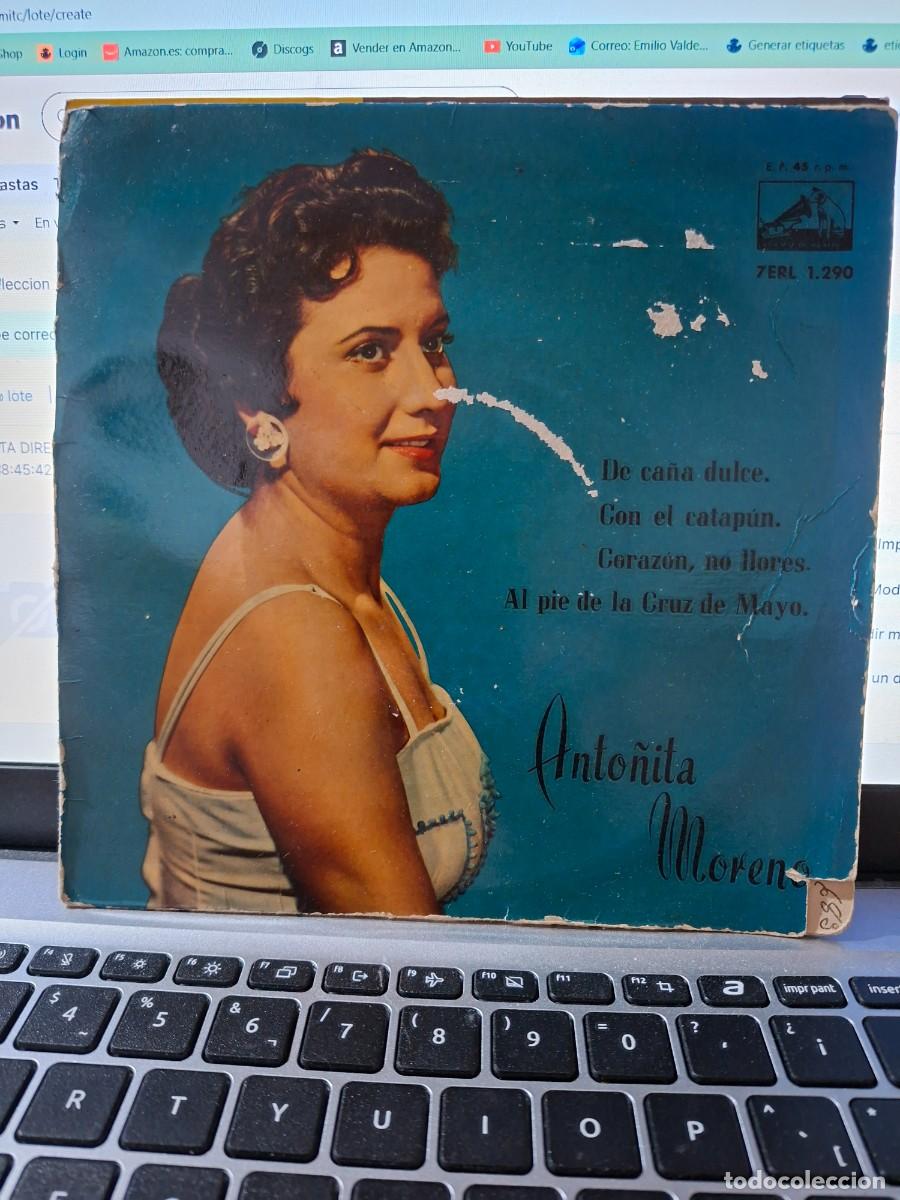 Discos de vinilo: ANTO&Ntilde;ITA MORENO - DE CA&Ntilde;A DULCE - EP DE VINILO