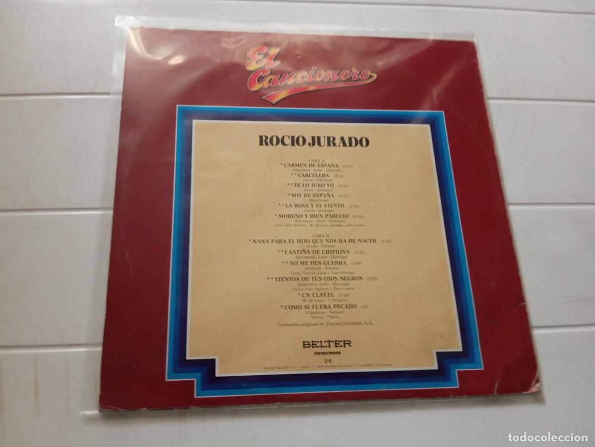 Discos de vinilo: LP ROCIO JURADO - EL CANCIONERO - Foto 2