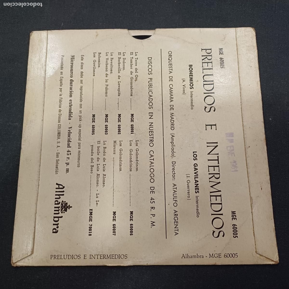 Discos de vinilo: ATAULFO ARGENTA/BOHEMIOS/SINGLE. - Foto 3