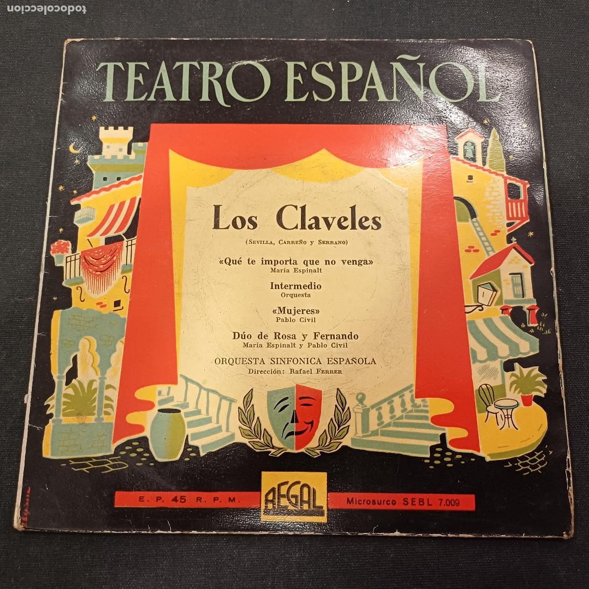 Discos de vinilo: ORQUESTA SINFONICA ESPA&Ntilde;OLA/LOS CLAVELES/SINGLE. - Foto 1