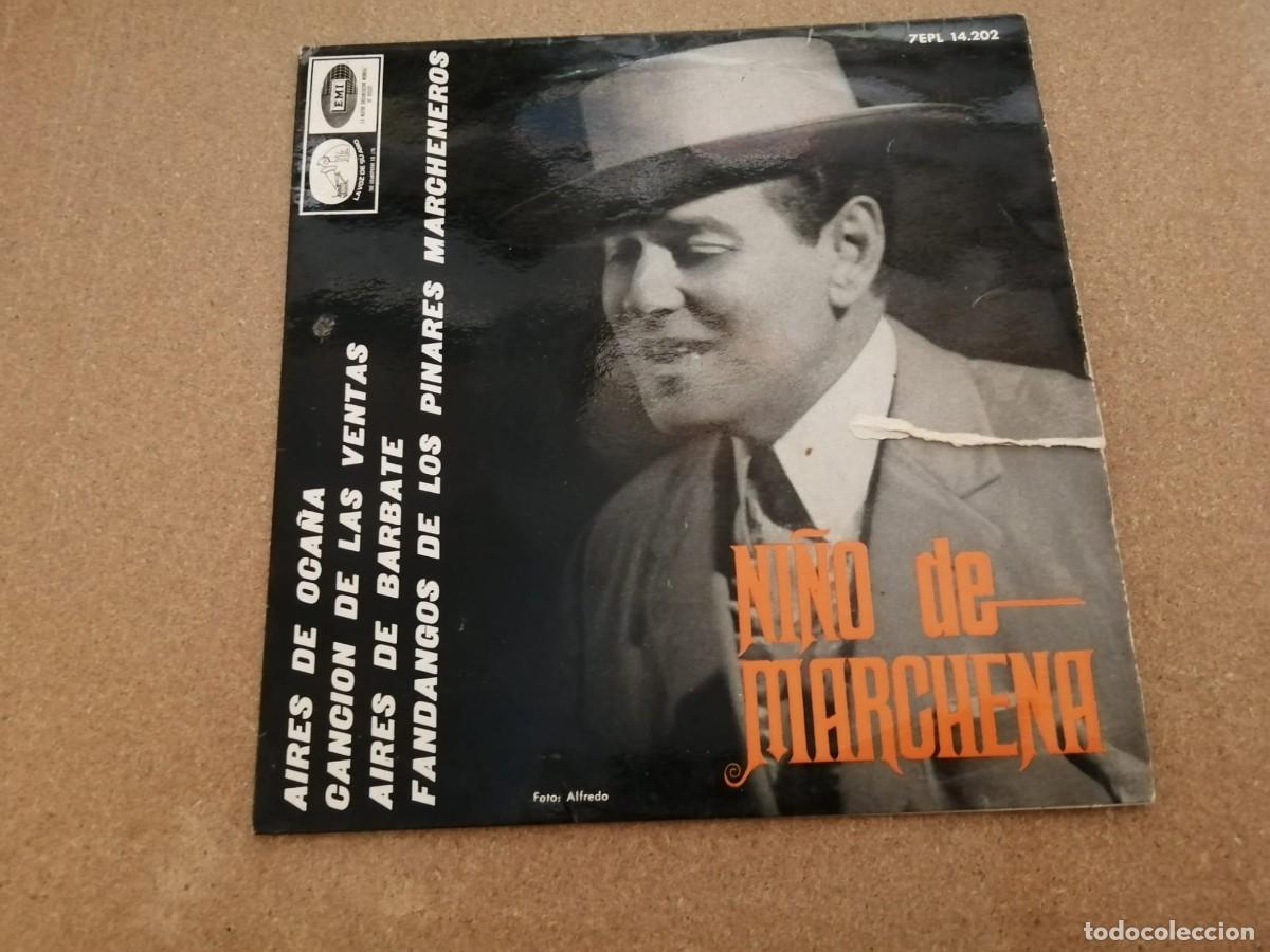 Discos de vinilo: DISCO SINGLE. NI&Ntilde;O DE MARCHENA (AIRES DE OCA&Ntilde;A - CANCION DE LAS VENTAS - AIRES DE BARBATE - FANDANGO