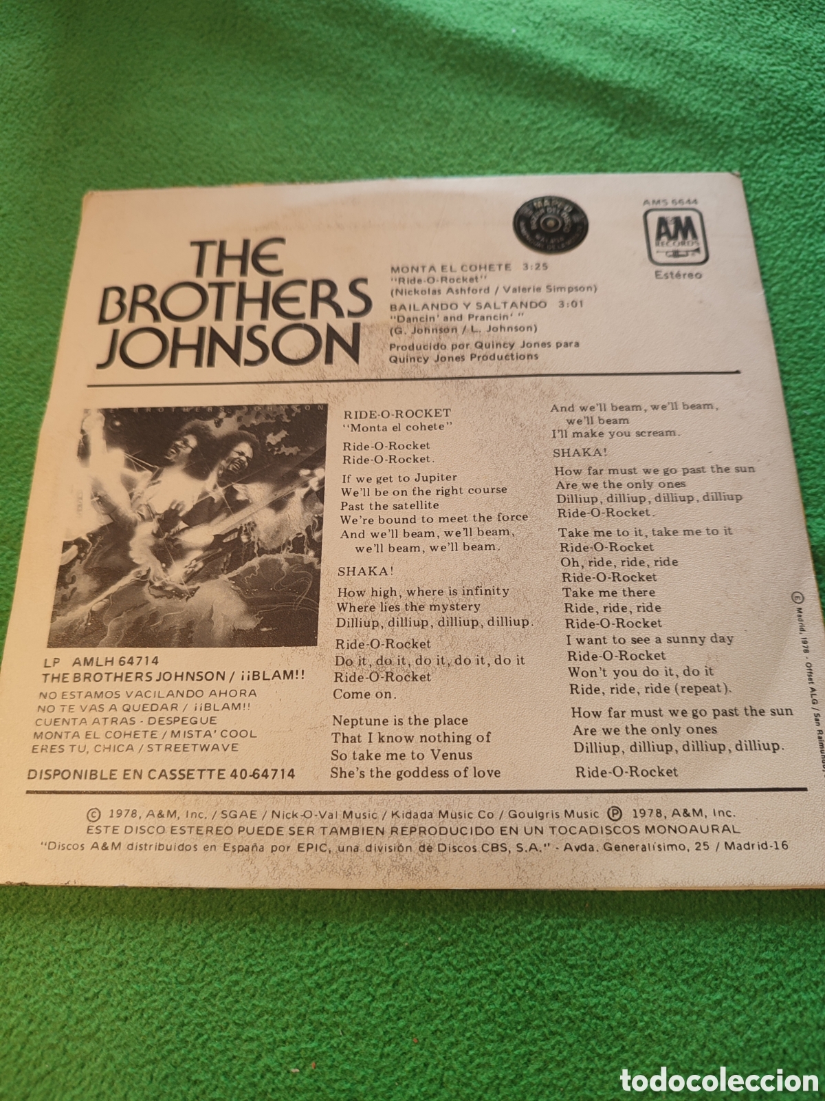 Discos de vinilo: The Brothers Johnson - Monta en el cohete - Foto 2