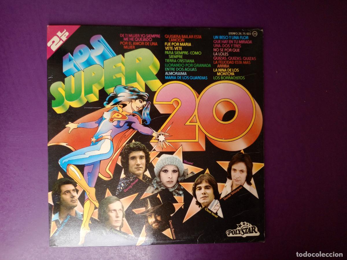 Discos de vinilo: LOS SUPER 20 - DOBLE LP POLYSTAR 1976 PACO DE LUCIA, CHICHOS, NINO BRAVO, ANDRES PAJARES, MASSIEL.
