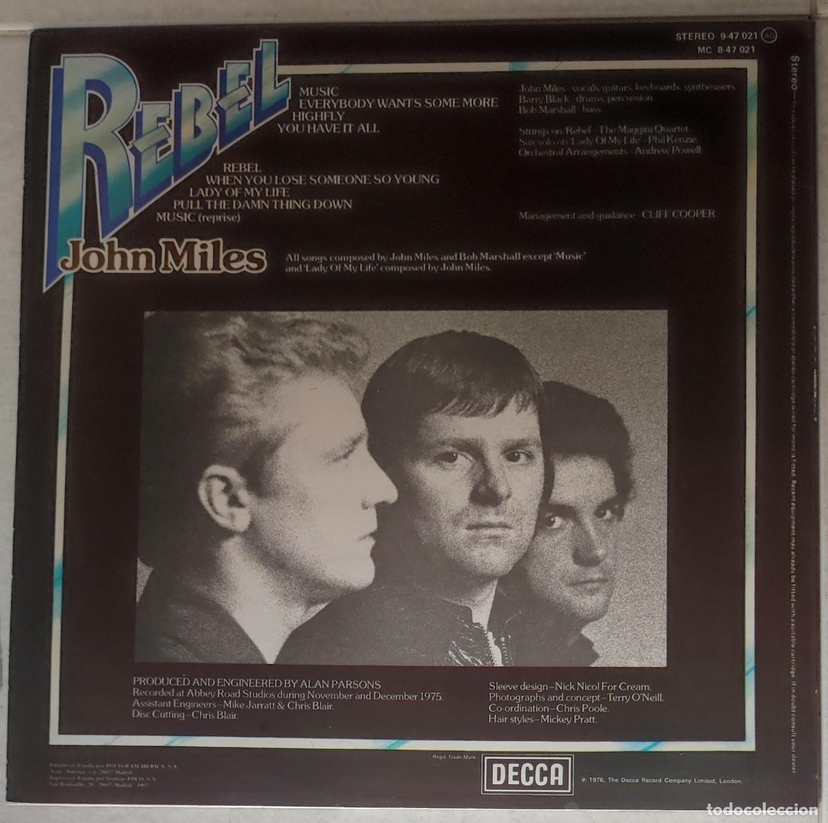 Discos de vinilo: John Miles &ndash; Rebel (LP, Decca, 1976) - Foto 2