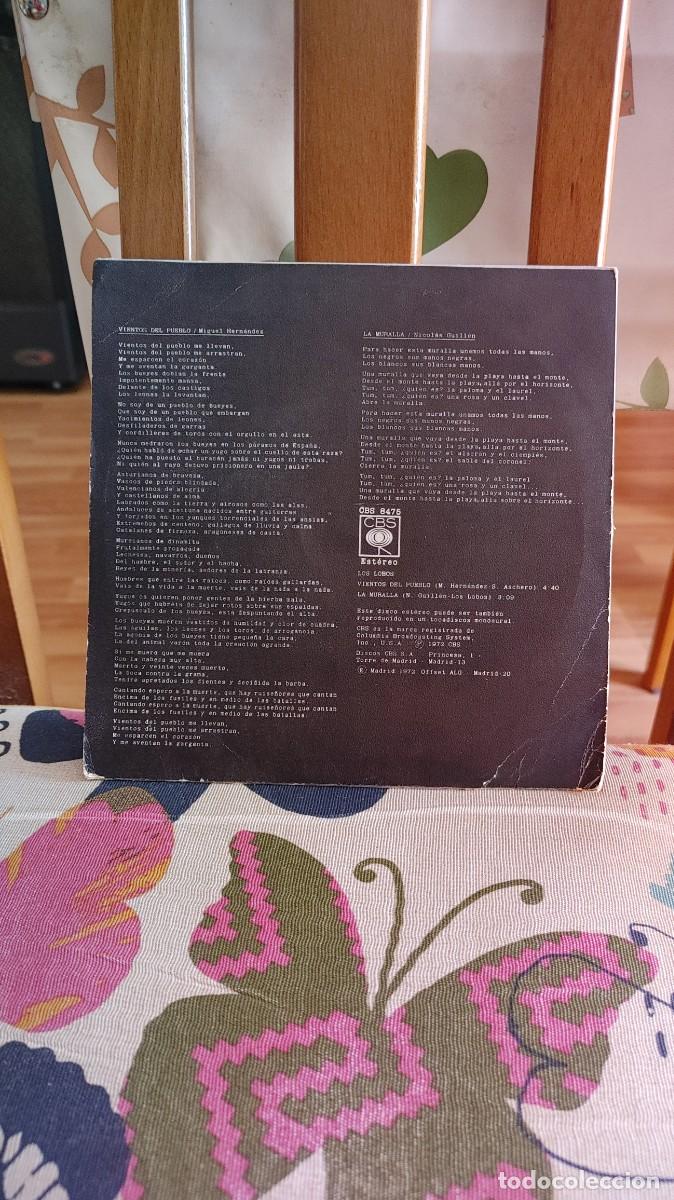 Discos de vinilo: LOS LOBOS-SINGLE VIENTOS DEL PUEBLO - Foto 2