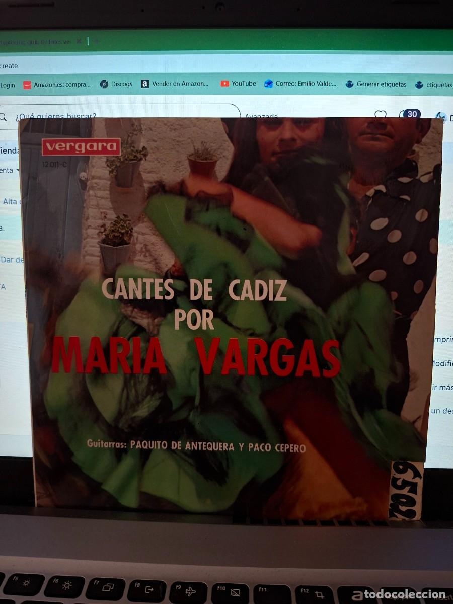 Discos de vinilo: MARIA VARGAS - CANTES DE CADIZ - EP DE VINILO