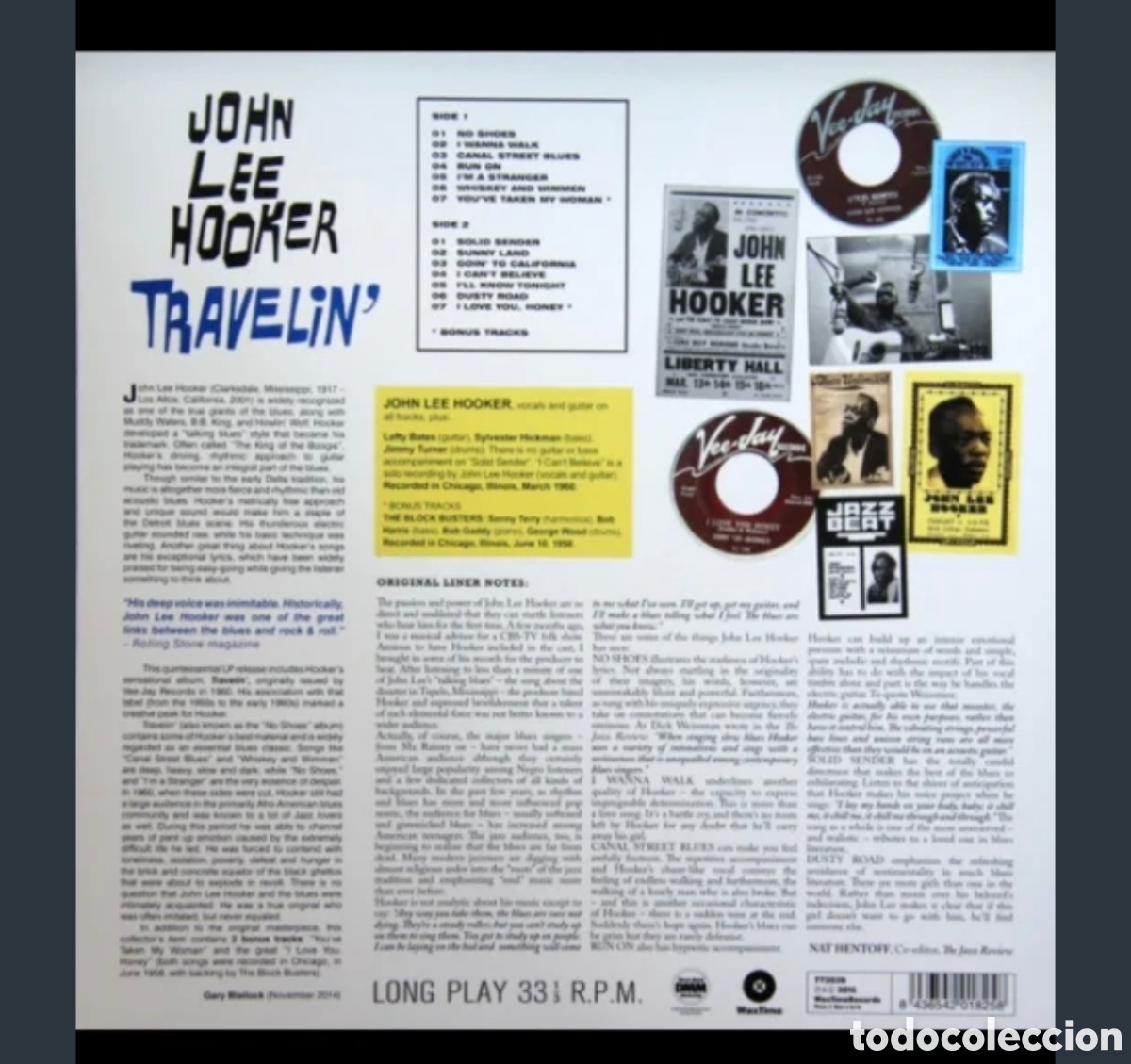 Discos de vinilo: John Lee Hooker- Traveling Lp 2015 - Foto 2