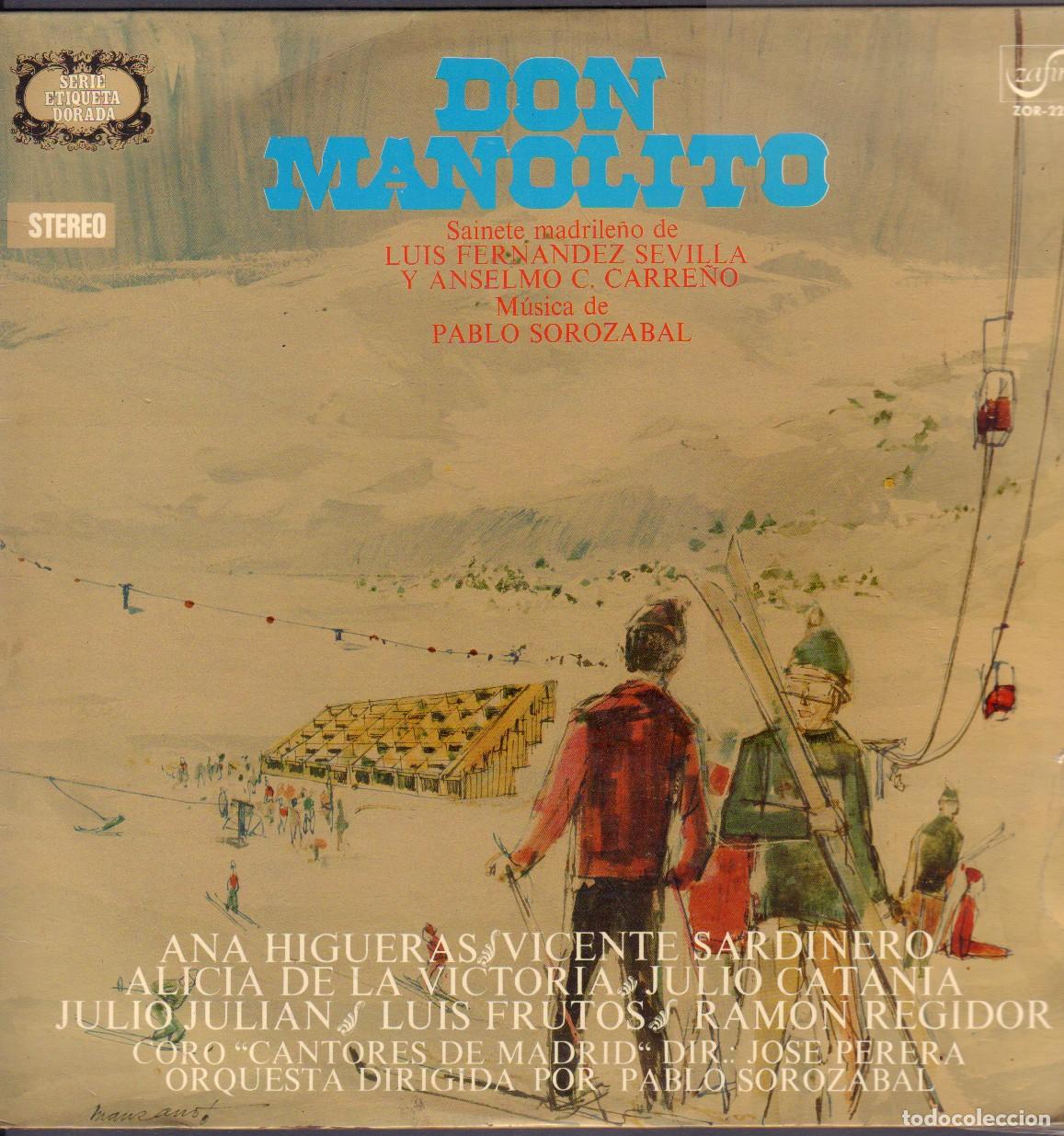 Discos de vinilo: DON MANOLITO (PABLO SOROZABAL) - CORO CANTORES DE MADRID / LP ZAFIRO RF-26411