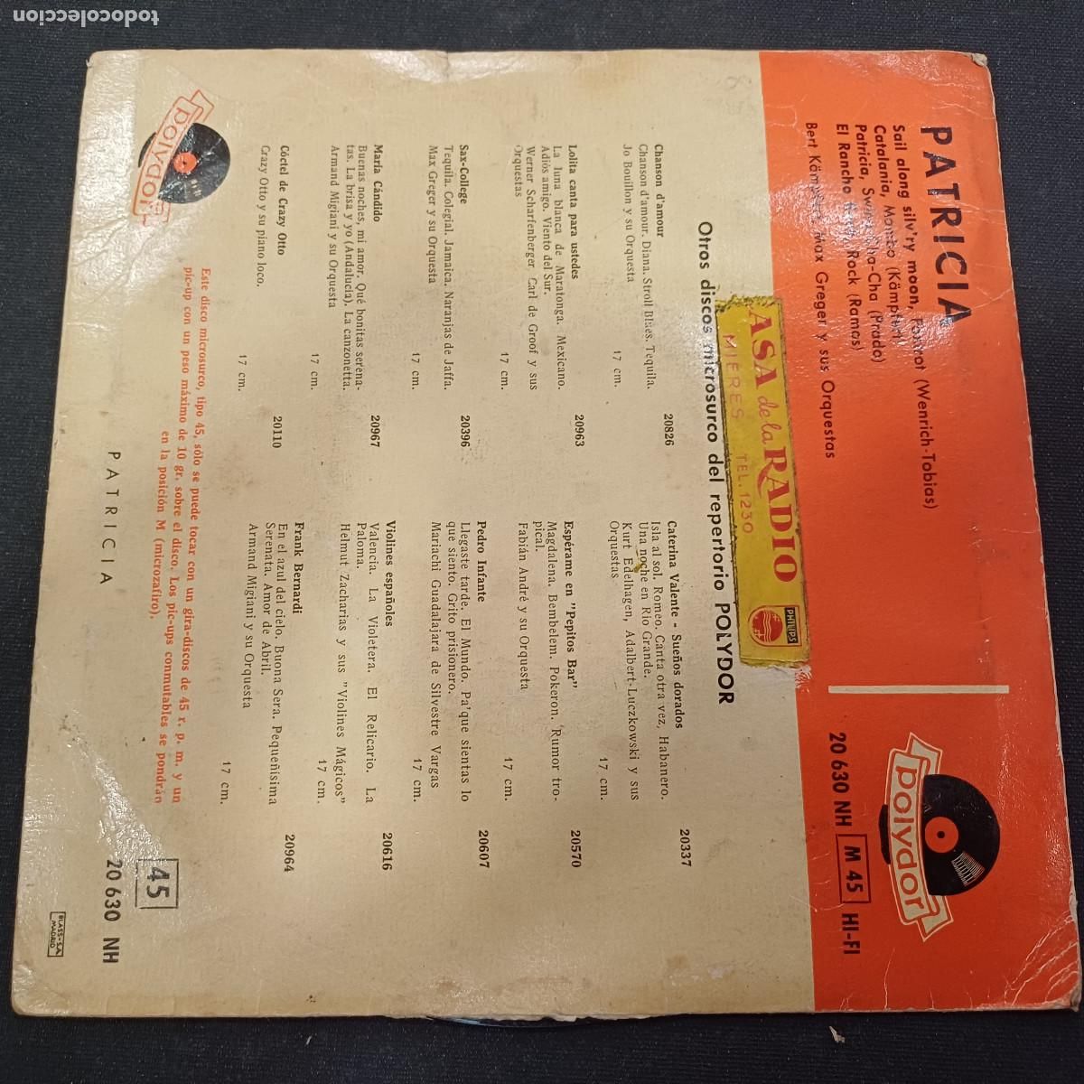 Discos de vinilo: BERT KAMPFERT-MAX GREGER Y SUS ORQUESTAS/SAIL ALONG SILVRY MOON/SINGLE. - Foto 3
