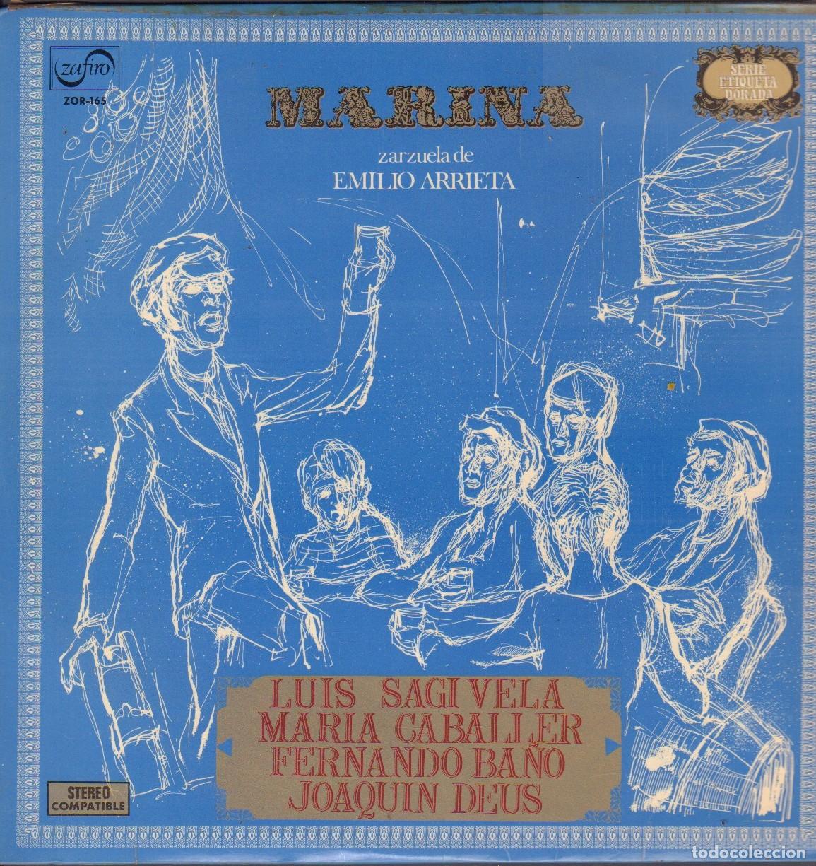 Discos de vinilo: MARINA (ZARZUELA DE: EMILIO ARRIETA) - ORQ. DE CAMARA DE MADRID / LP ZAFIRO 1972 RF-26419