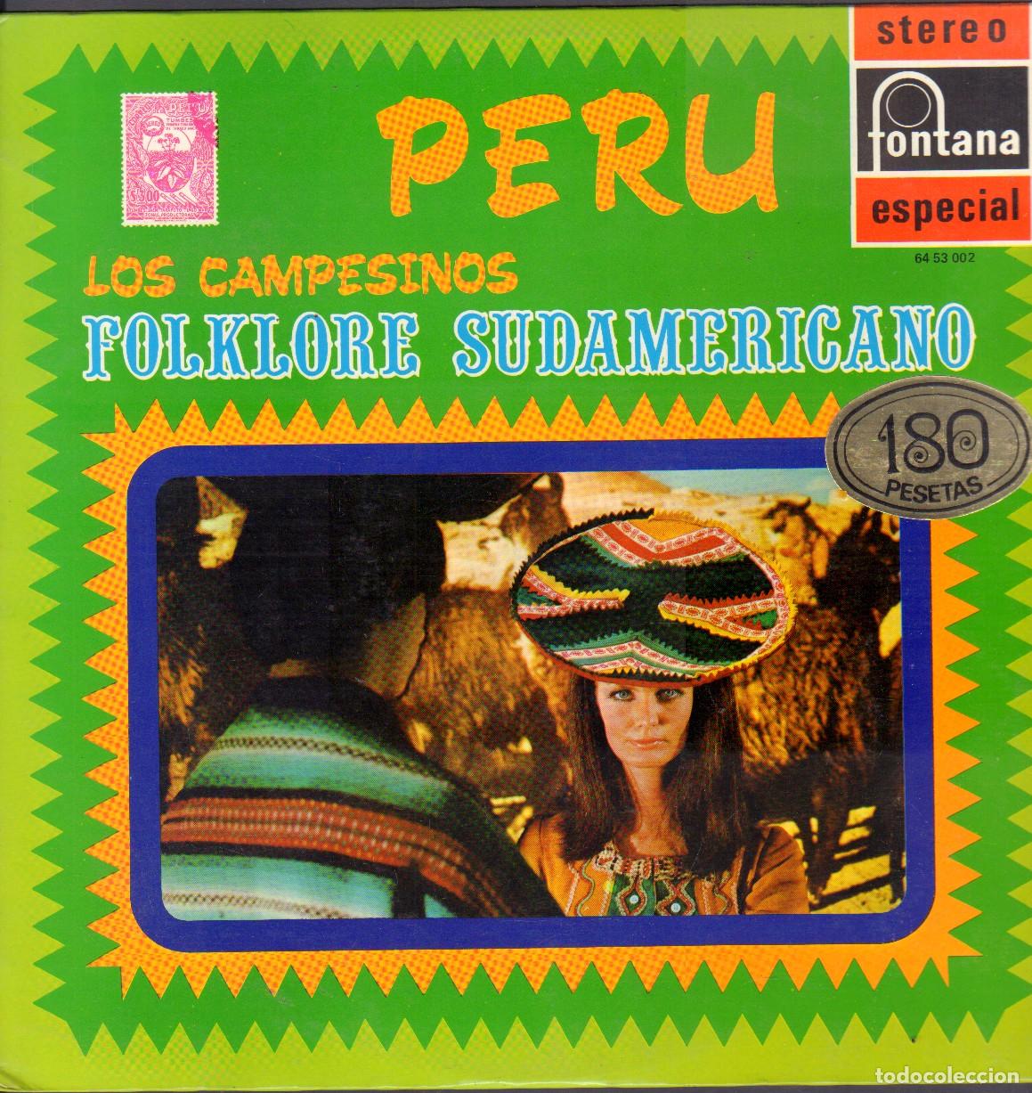 Vinyl records: PERU (LOS CAMPESINOS) - FOLKLORE SUDAMERICANO / PALOMA INGRATA.../ LP FONTANA 1970 RF-26424