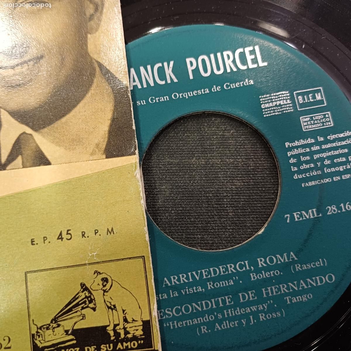 Discos de vinilo: FRANCK POURCEL Y SU ORQUESTA/ARRIVEDERCI ROMA/SINGLE. - Foto 2