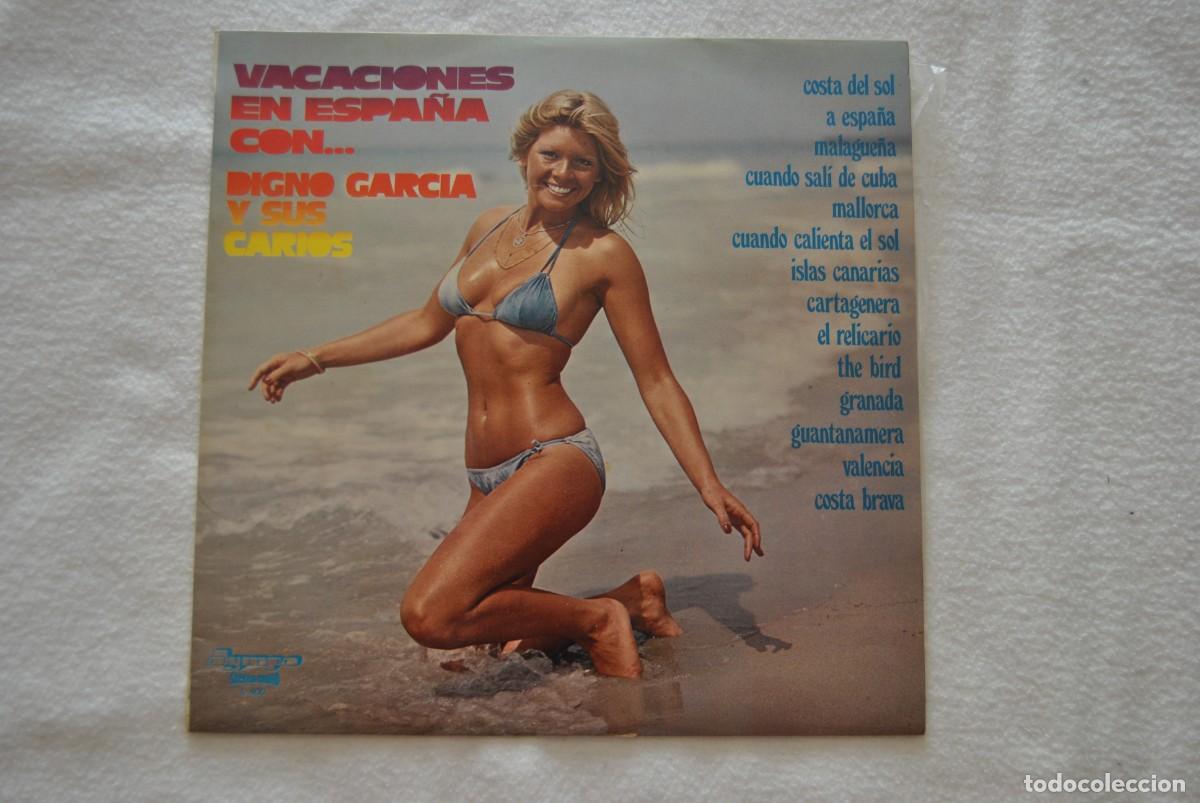 Discos de vinilo: vacaciones en espa&ntilde;a. con Digno garcia y sus carios. lp Olympo 1976. bueno sexy cover