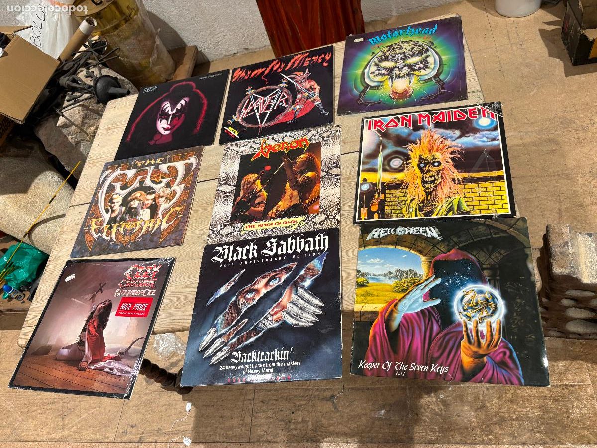 Discos de vinilo: Lote de vinilos iron maiden kiss motorhead slayer black sabbath ozzy ozbourne heavy metal