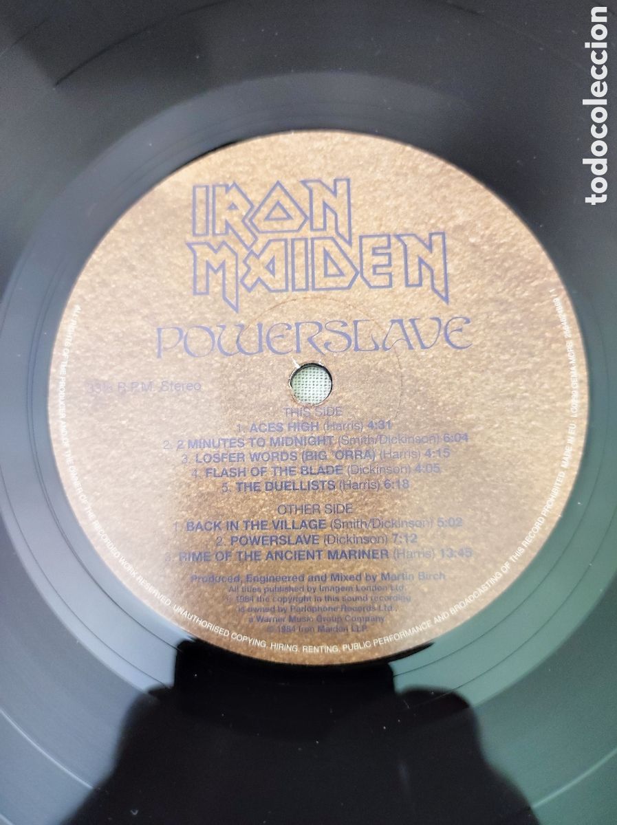 Discos de vinilo: IRON MAIDEN - POWERSLAVE - Foto 5