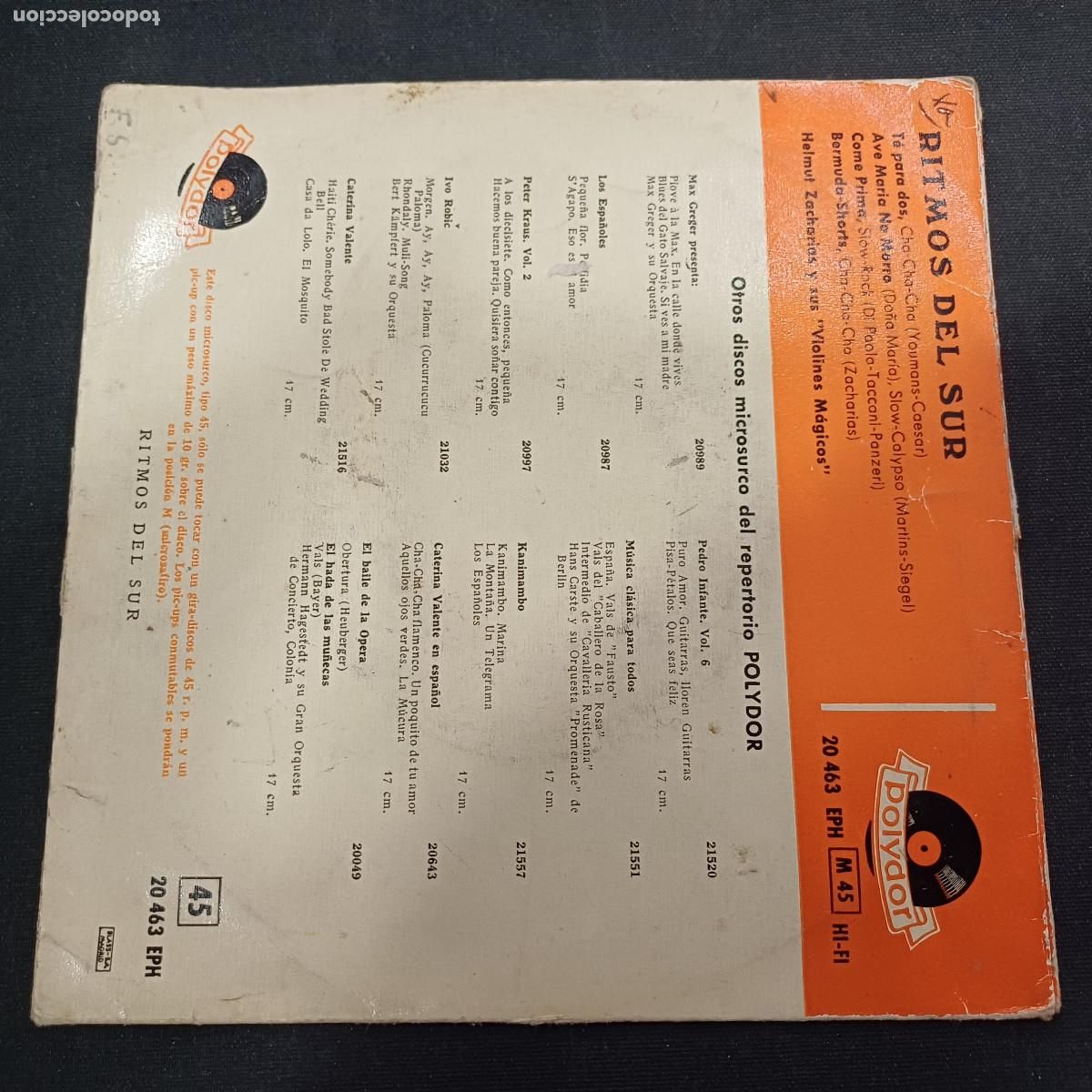 Discos de vinilo: HELMUT ZACHARIAS/RITMOS DEL SUR/SINGLE. - Foto 3