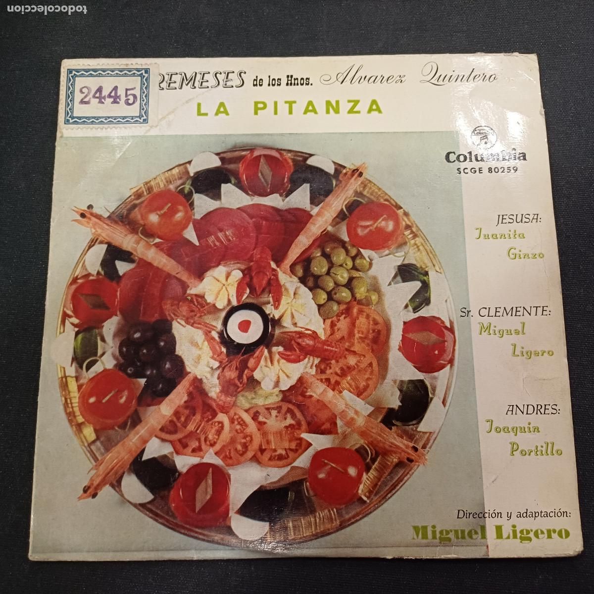 Discos de vinilo: HNOS.ALVAREZ QUINTERO/LA PITANZA/SINGLE.