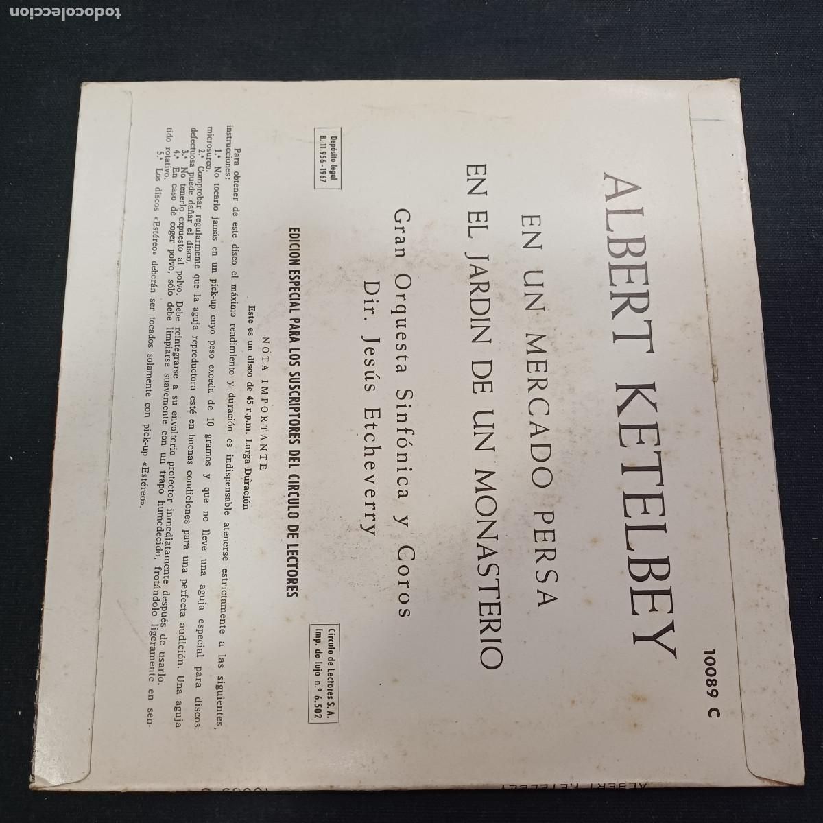 Discos de vinilo: ALBERT KETELBEY/EN UN MERCADO PERSA/SINGLE. - Foto 3