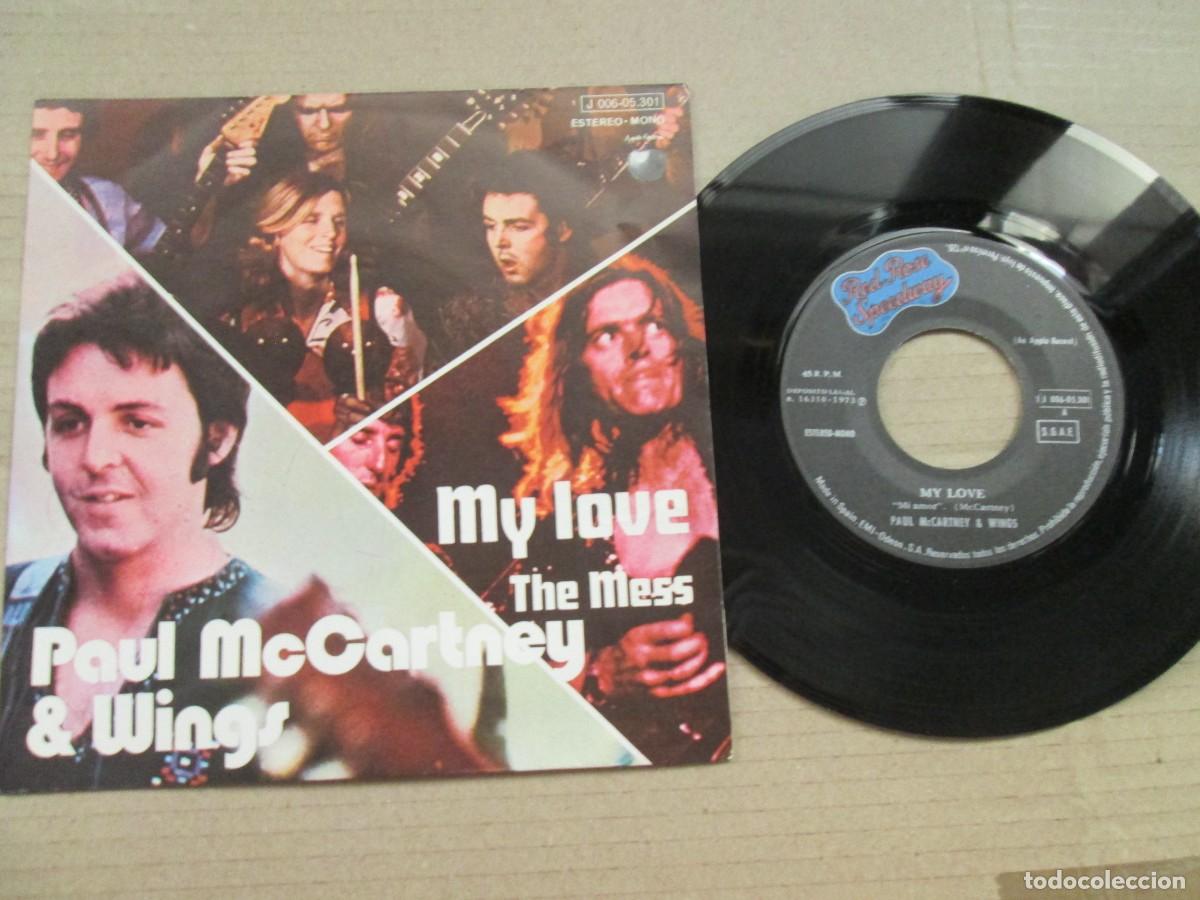 Discos de vinilo: PAUL McCARTNEY & WINGS - My Love / The Mess. Single, ed espa&ntilde;ola 7&rdquo; 1971. Magn&iacute;fico estado (VG+/NM)