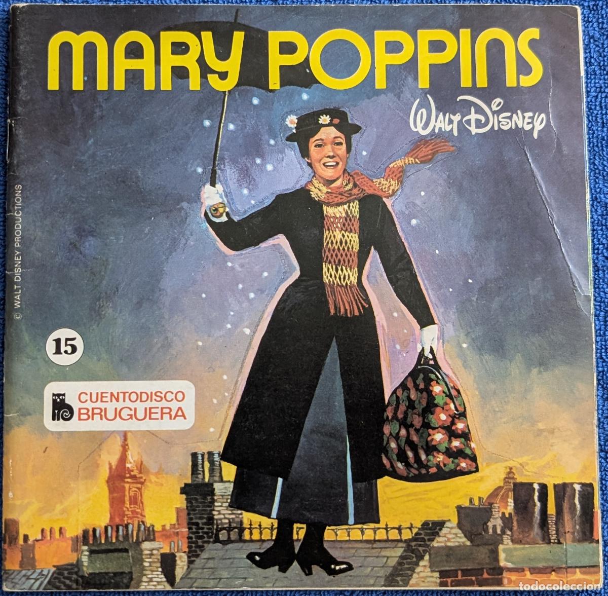 Discos de vinilo: Mary Poppins - Cuento Disco n&ordm; 15 - Walt Disney - Bruguera (1972)