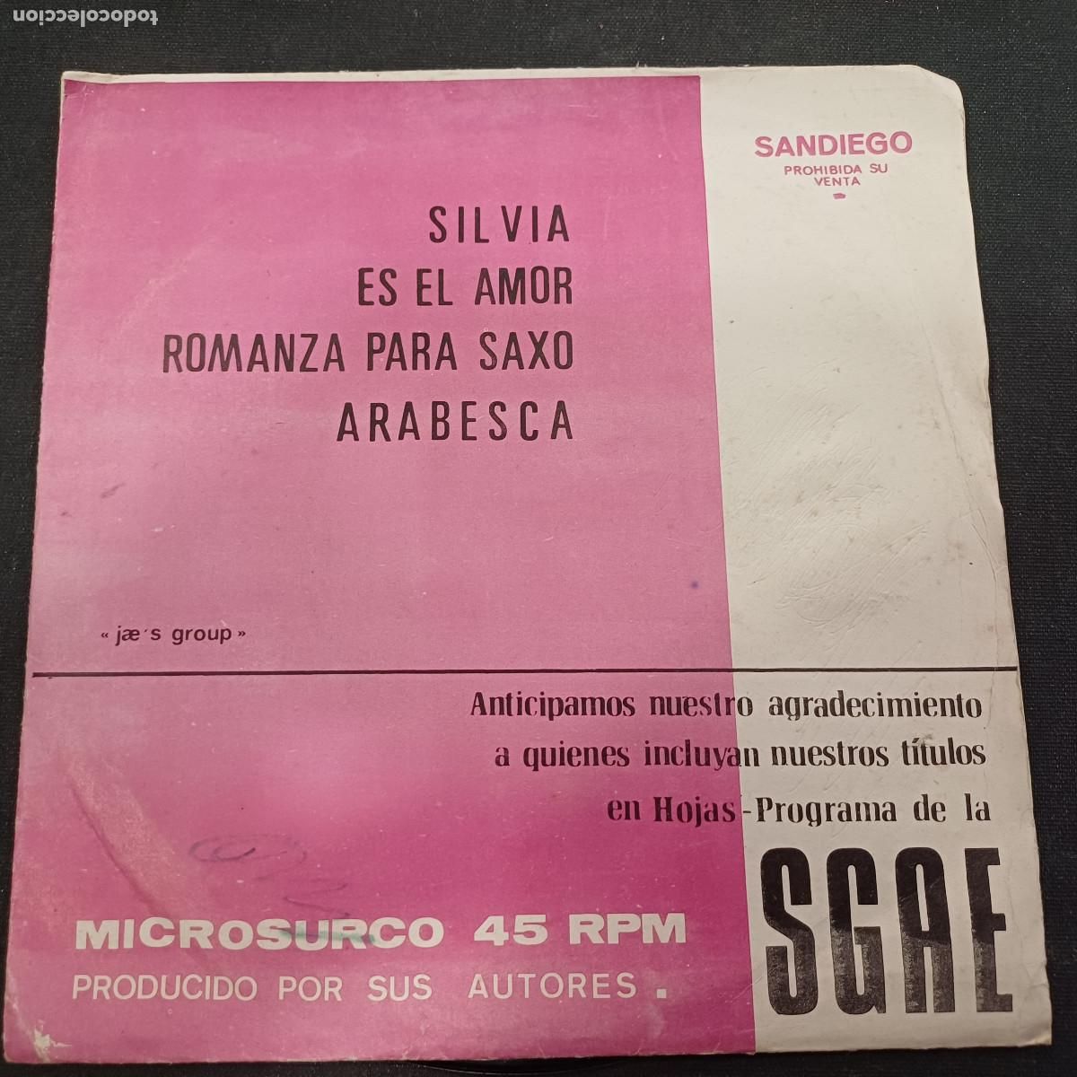 Discos de vinilo: JAE'S GROUP/SILVIA/SINGLE PROMOCIONAL.