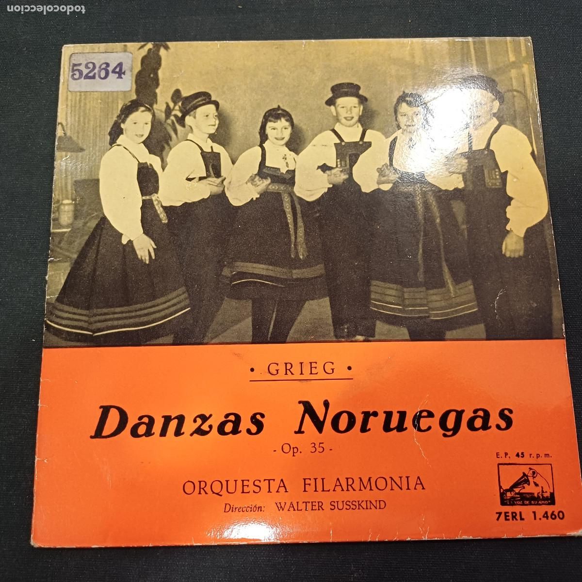 Discos de vinilo: DANZAS NORUEGAS/ORQUESTA FILARMONICA WALTER SUSSKIND/SINGLE.