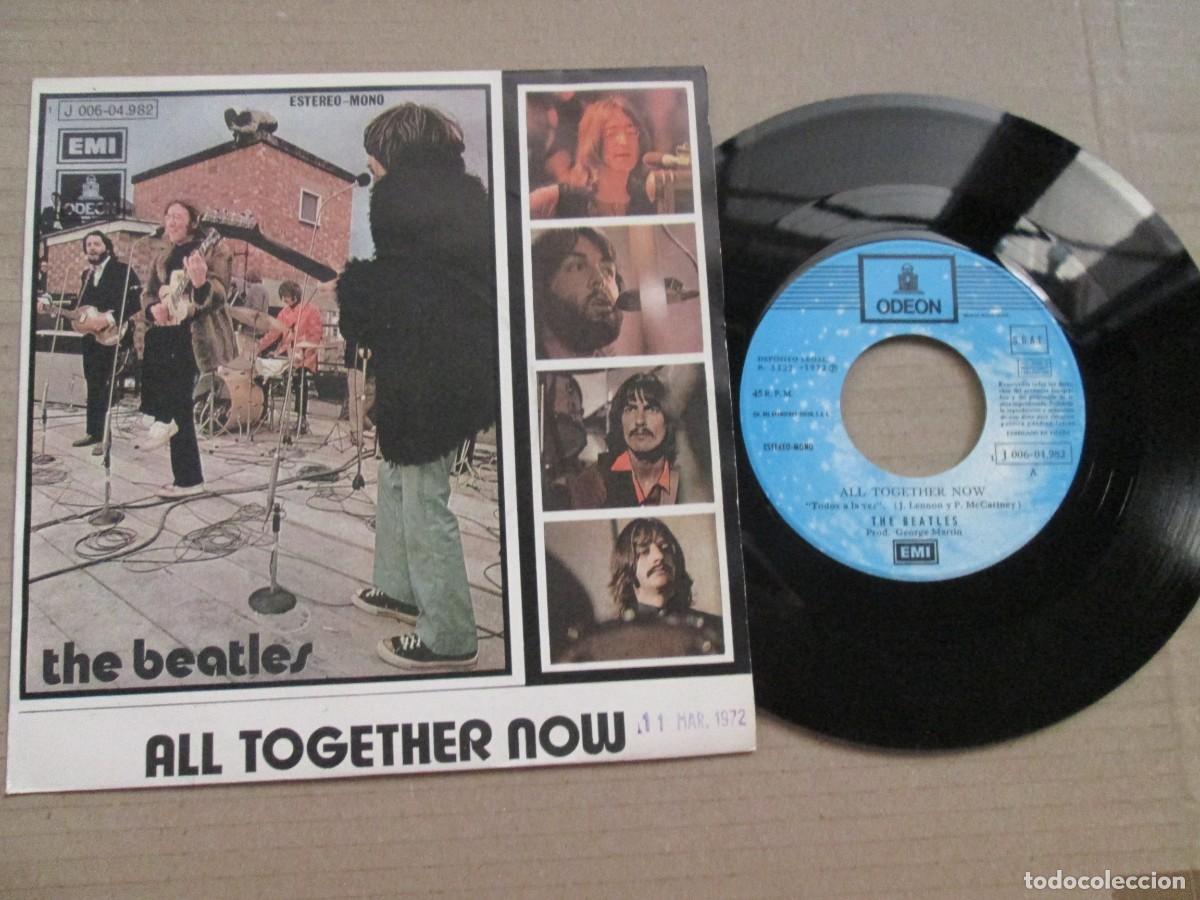 Discos de vinilo: THE BEATLES - All Together Now / Hey Bulldog. Single, ed espa&ntilde;ola 7&rdquo; 1972. Magn&iacute;fico estado VG+/NM
