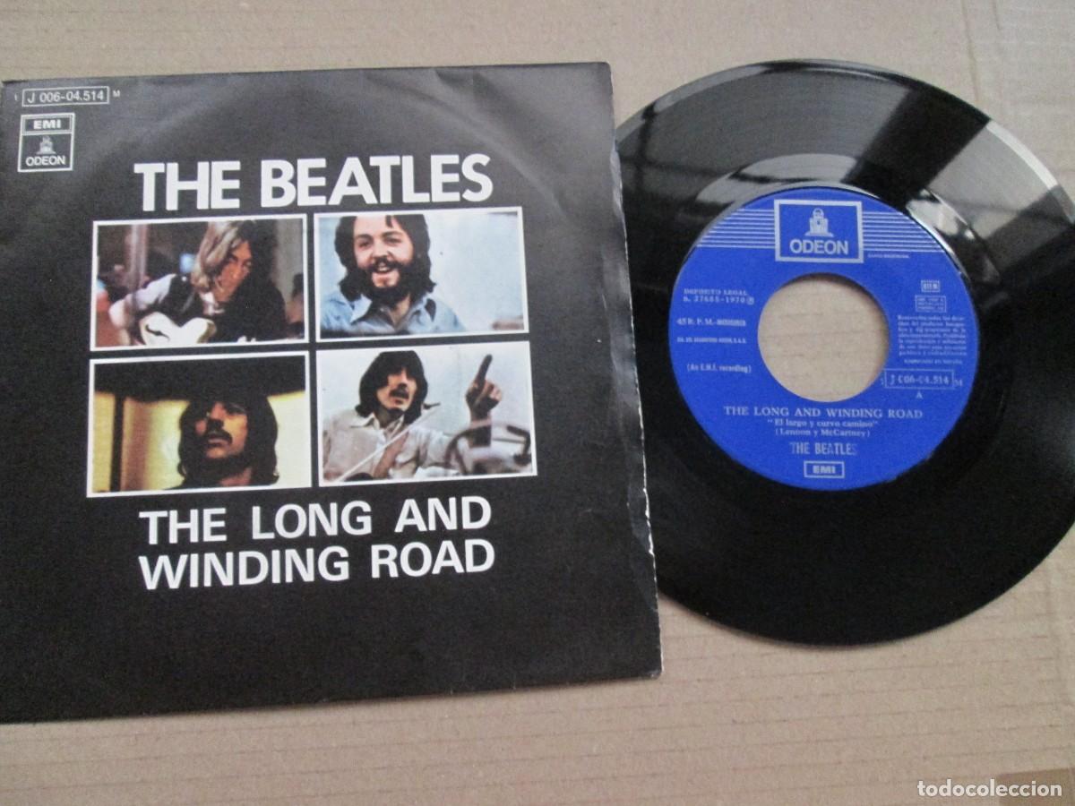 Discos de vinilo: THE BEATLES - The Long and Winding Road / For You Blue. Single ed espa&ntilde;ola 7&rdquo; 1970. Magn&iacute;fico VG+/NM