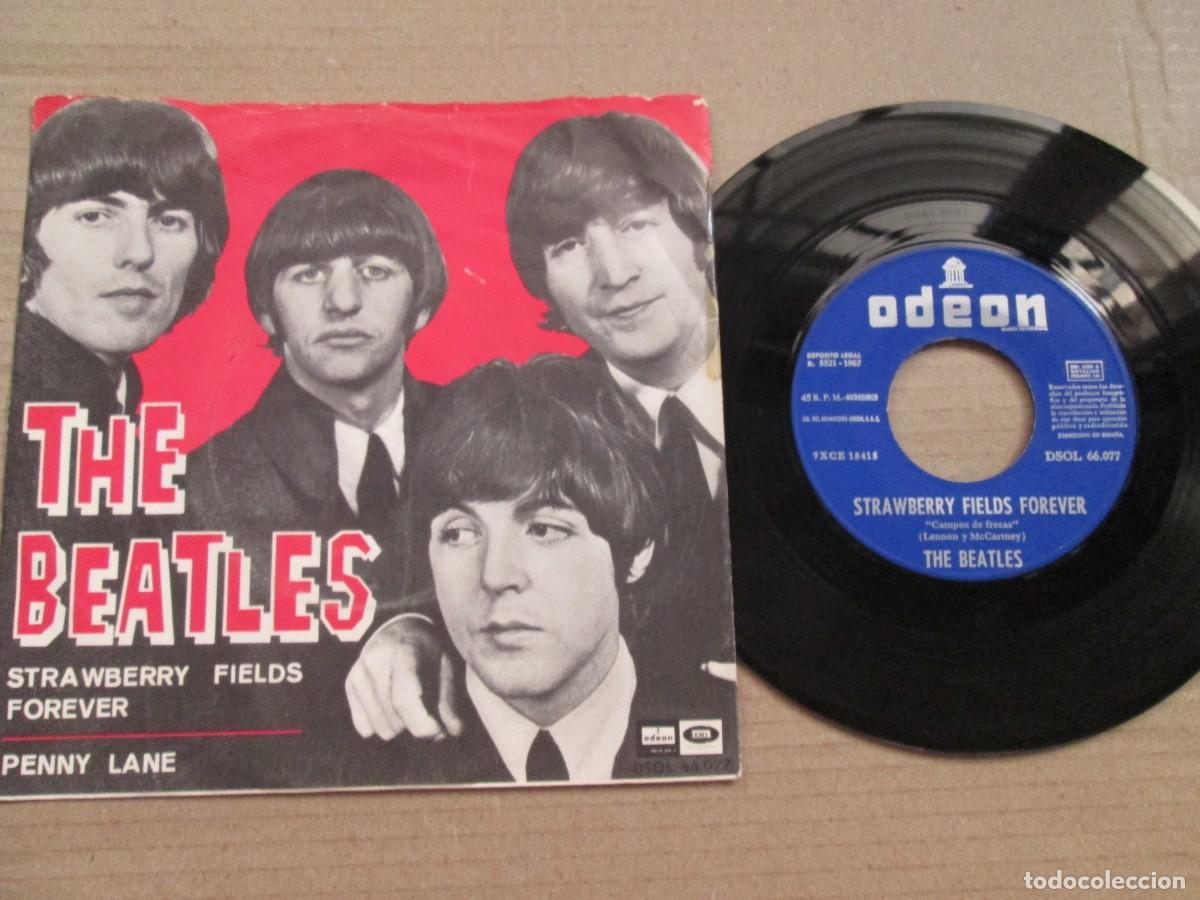 Discos de vinilo: THE BEATLES - Strawbeerry Fields Forever / Penny Lane. Single, ed espa&ntilde;ola 7&rdquo; 1967. Magn&iacute;fico VG+/NM