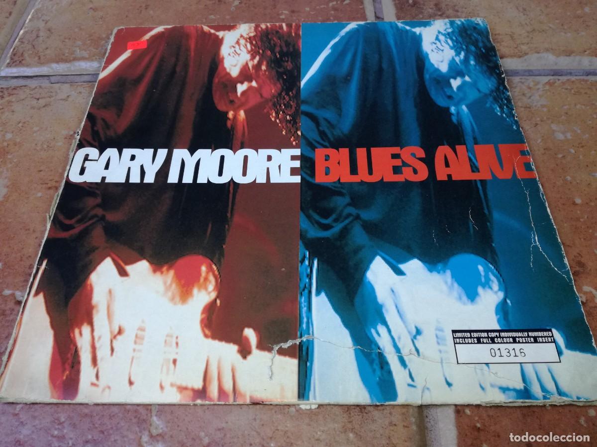 Discos de vinilo: GARY MOORE-BLUES ALIVE-DOBLE LP-CONTIENE LOS ENCARTES-ORIGINAL ESPA&Ntilde;OL 1993-EDICI&Oacute;N LIMITADA