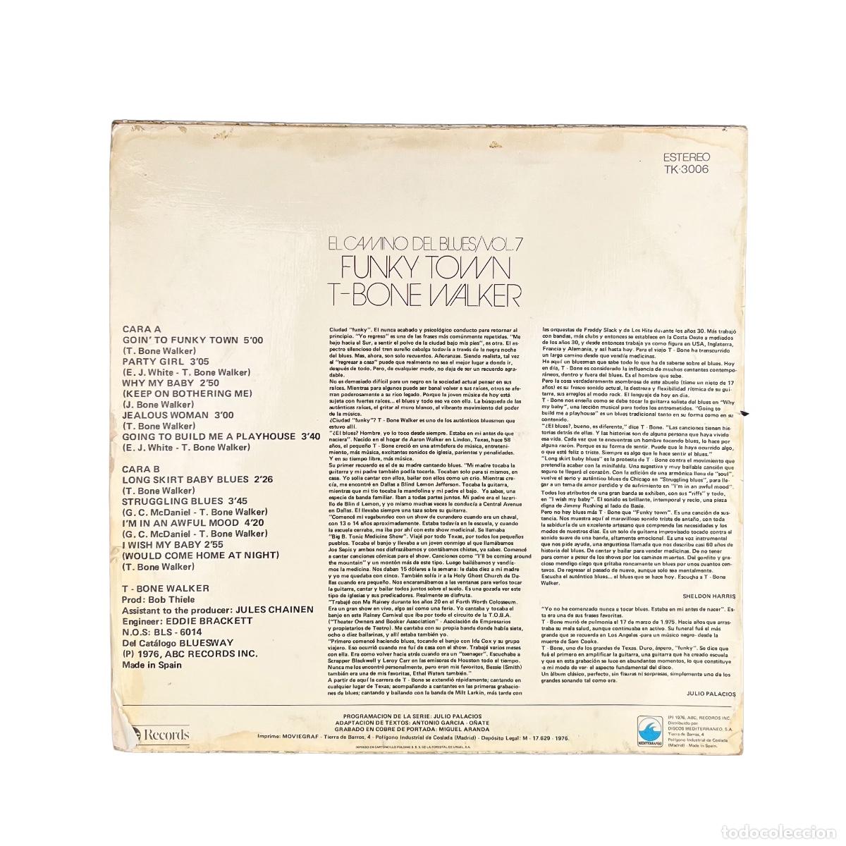 Discos de vinilo: LP. T-Bone Walker. Funky Town (VG+/VG) - Foto 2
