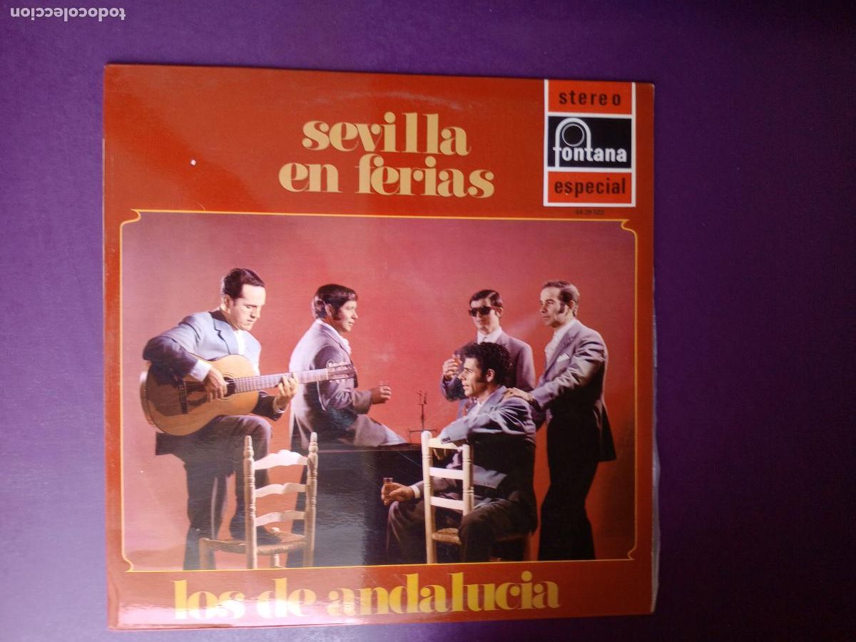 Discos de vinilo: LOS DE ANDALUCIA - SEVILLA EN FERIAS - LP FONTANA 1971 - SEVILLANAS, RUMBA - ESTEBAN SANLUCAR