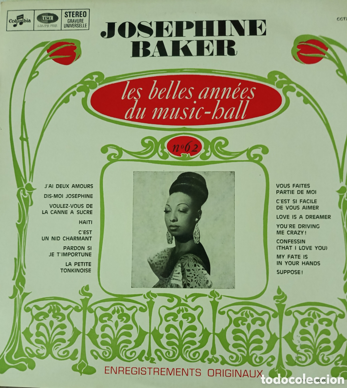 Discos de vinilo: Josephine Baker Lp sello Columbia editado en Francia