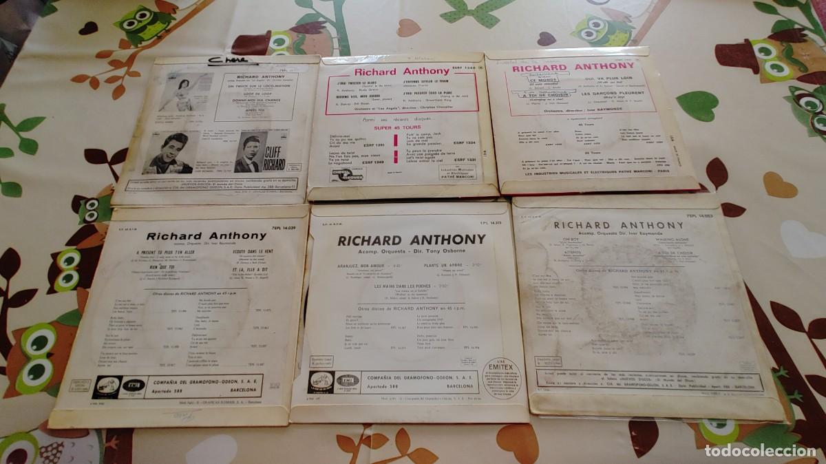 Discos de vinilo: RICHARD ANTHONY-LOTE DE 6 EPS - Foto 2