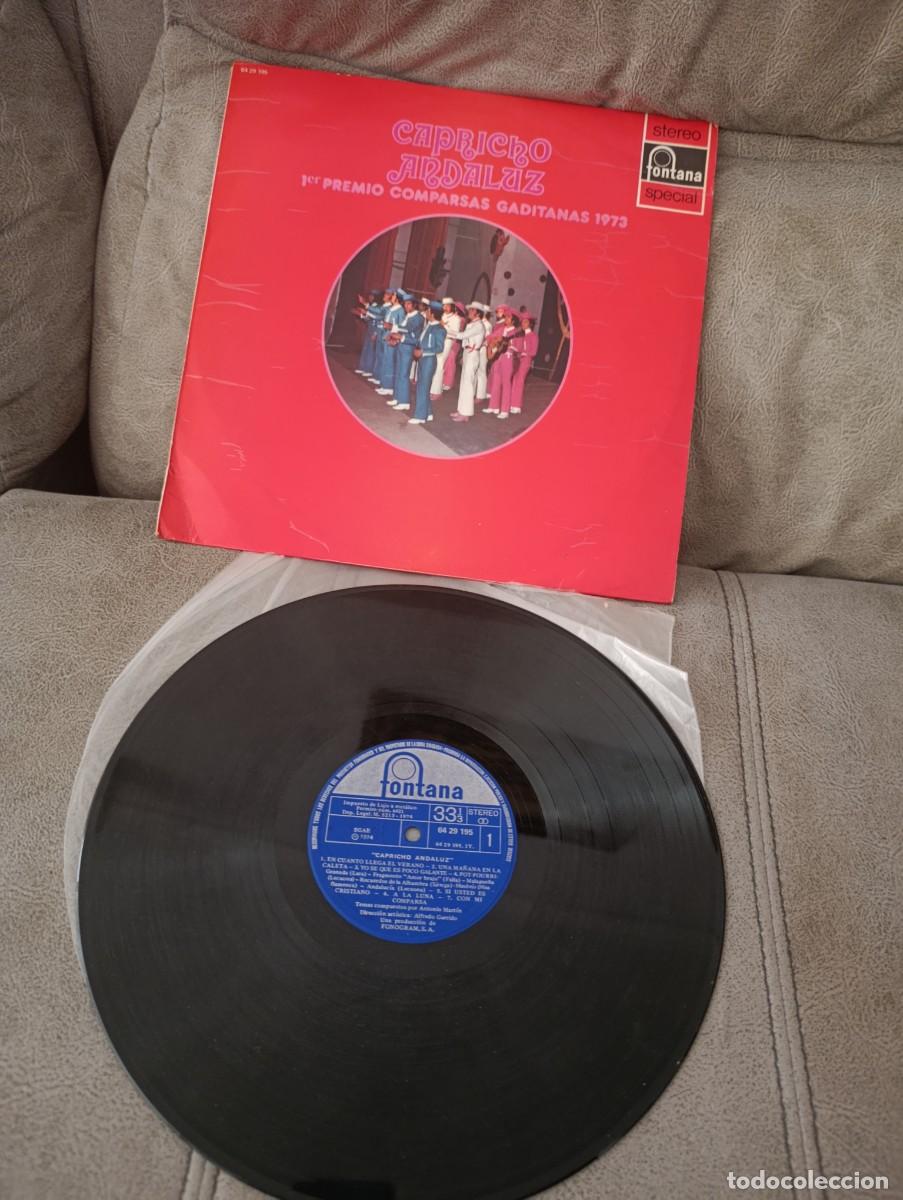 Discos de vinilo: CAPRICHOS ANDALUZ PRIMER PREMIO COMPARSA 1973. C2V - Foto 2