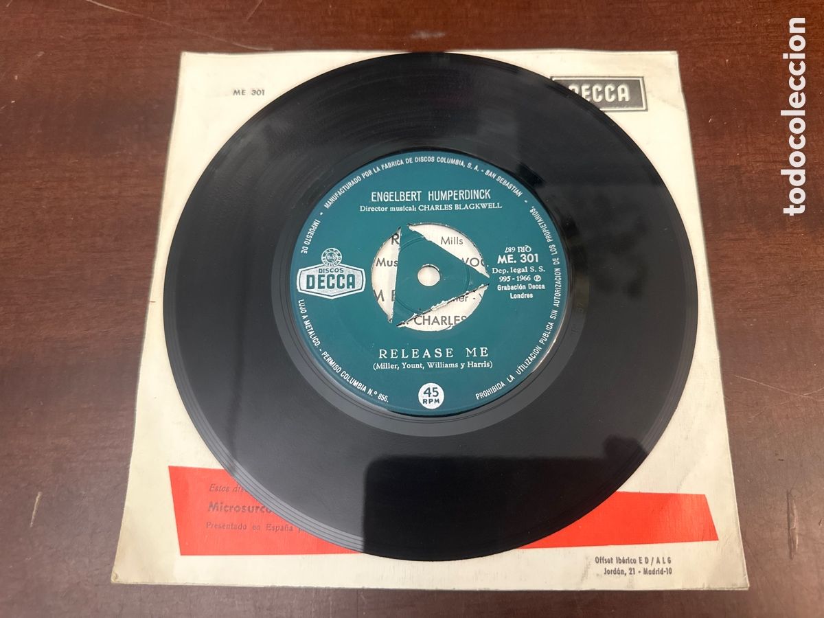 Discos de vinilo: ENGELBERT HUMPERDINCK - TEN GUITARS / RELEASE ME 1966 DECCA - Foto 4