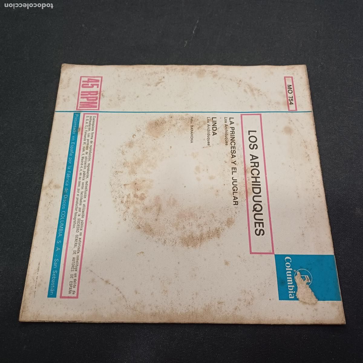 Discos de vinilo: LOS ARCHIDUQUES/LA PRINCESA Y EL JUGLAR/SINGLE. - Foto 4