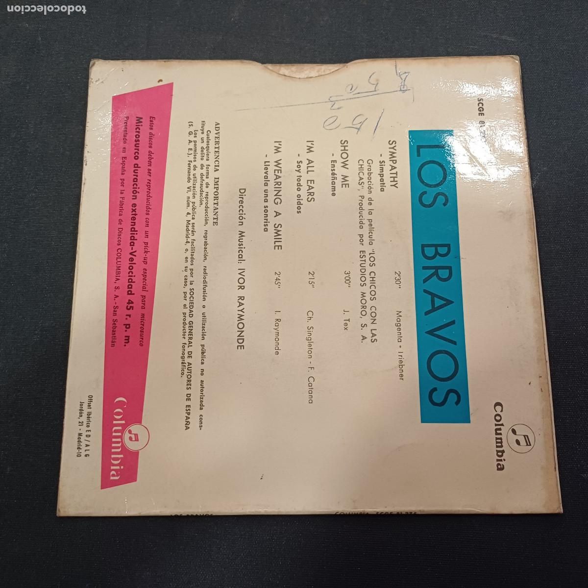 Discos de vinilo: LOS BRAVOS/SYMPATHY/SINGLE. - Foto 3