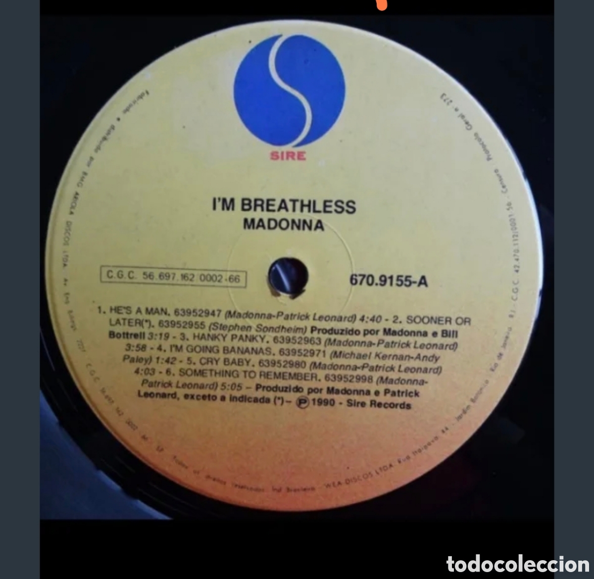 Discos de vinilo: Madonna-Im Breathless Lp 1990 - Foto 3