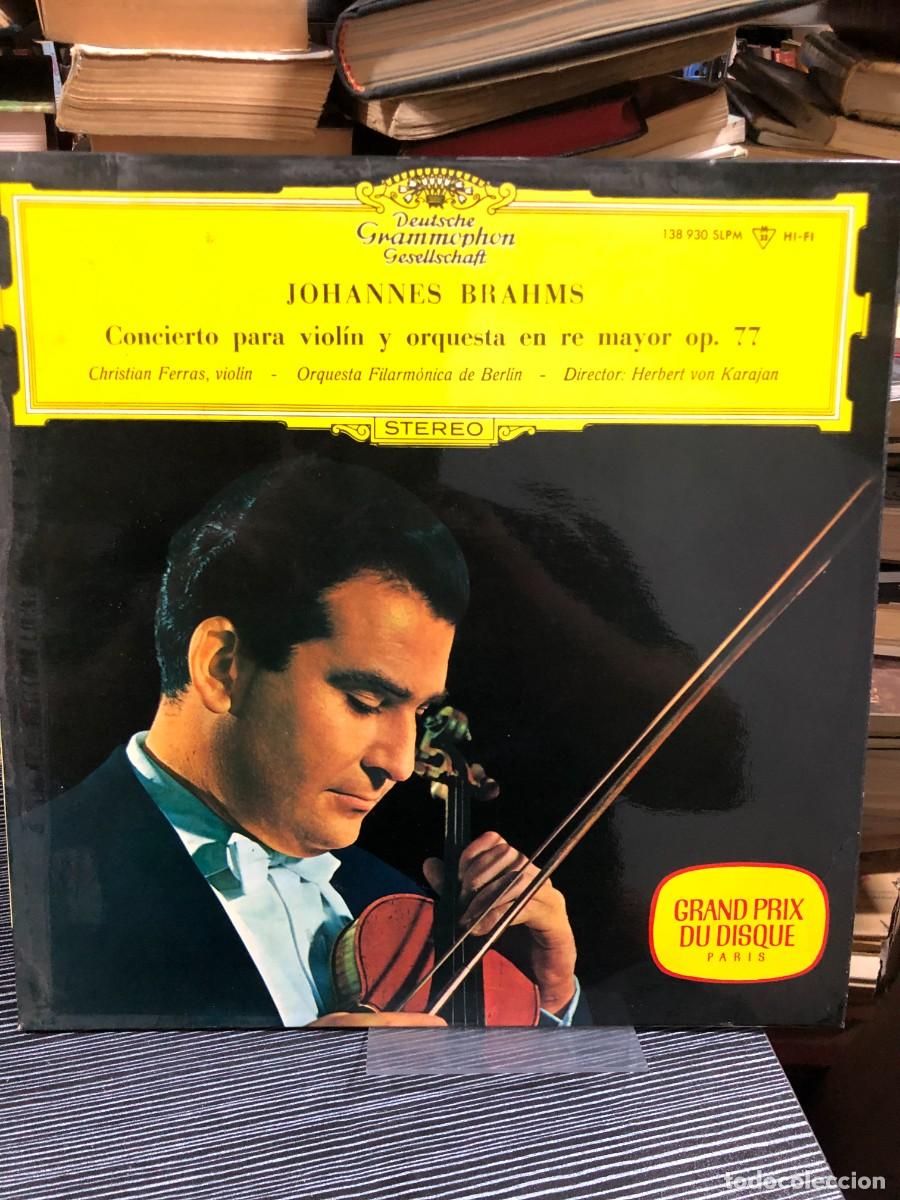 Discos de vinilo: Concierto para viol&iacute;n y orquesta en re mayor op. 77 Johannes Brahms