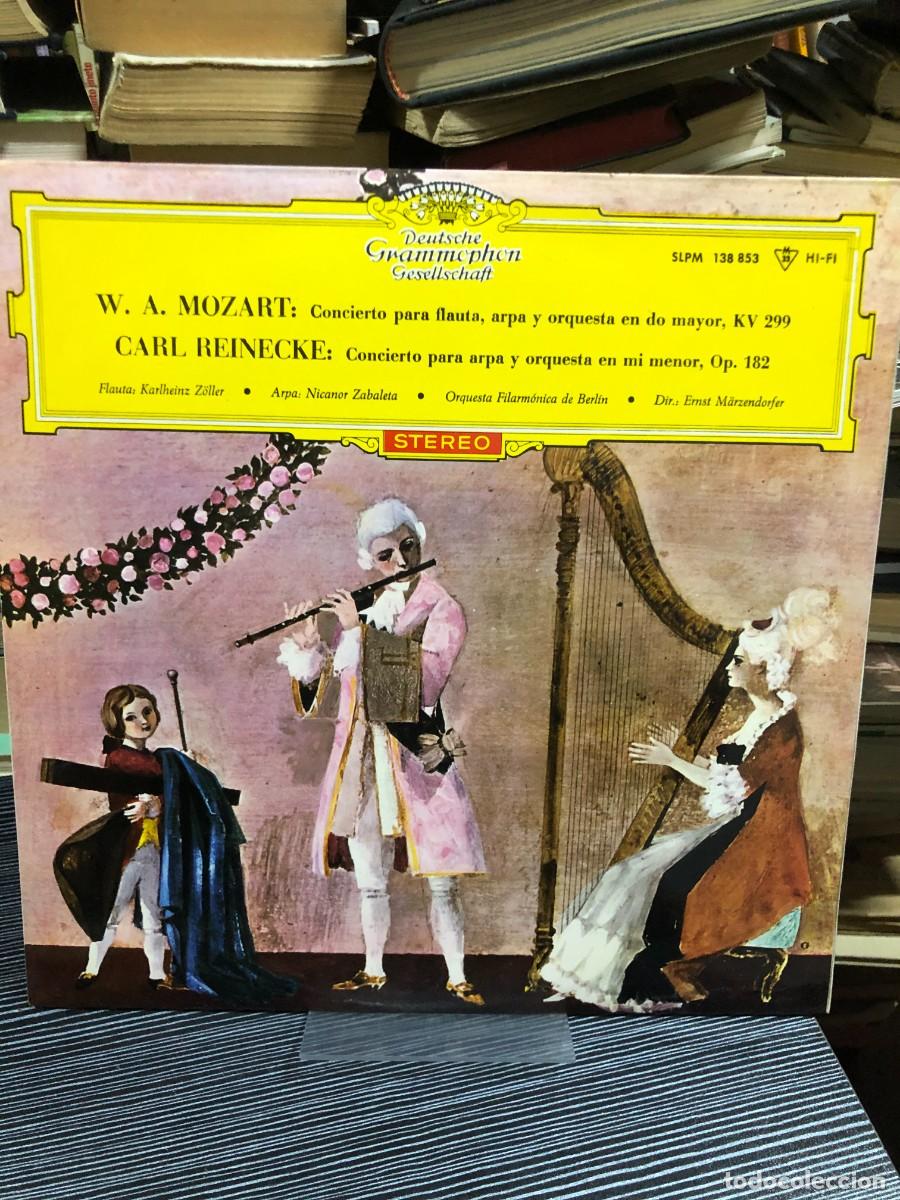 Discos de vinilo: Concierto para flauta, arpa y orquesta, KV 299 / Concierto para arpa, Op. 182 W. A. Mozart / Carl Re