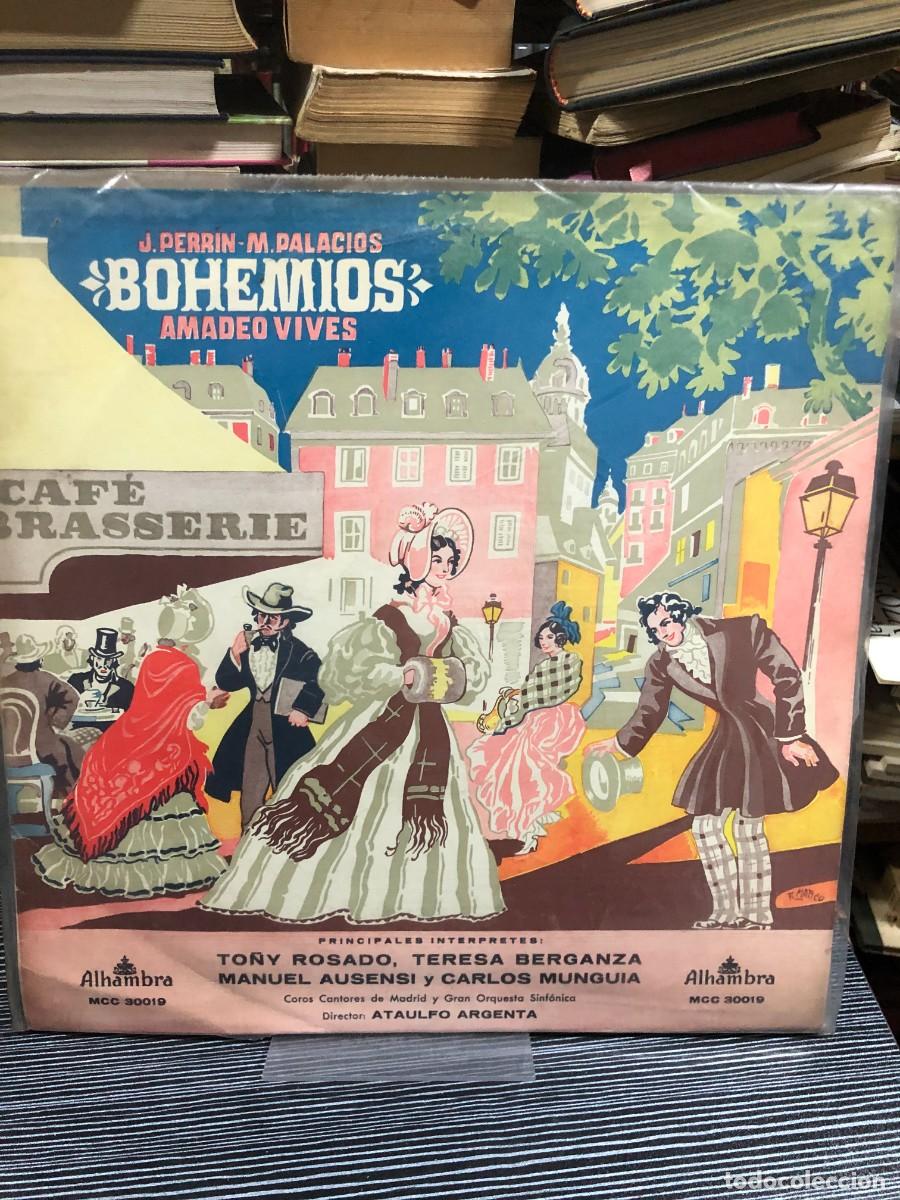 Discos de vinilo: Bohemios (Amadeo Vives) T. Rosado, T. Berganza, M. Ausensi, A. Argenta (Alhambra)