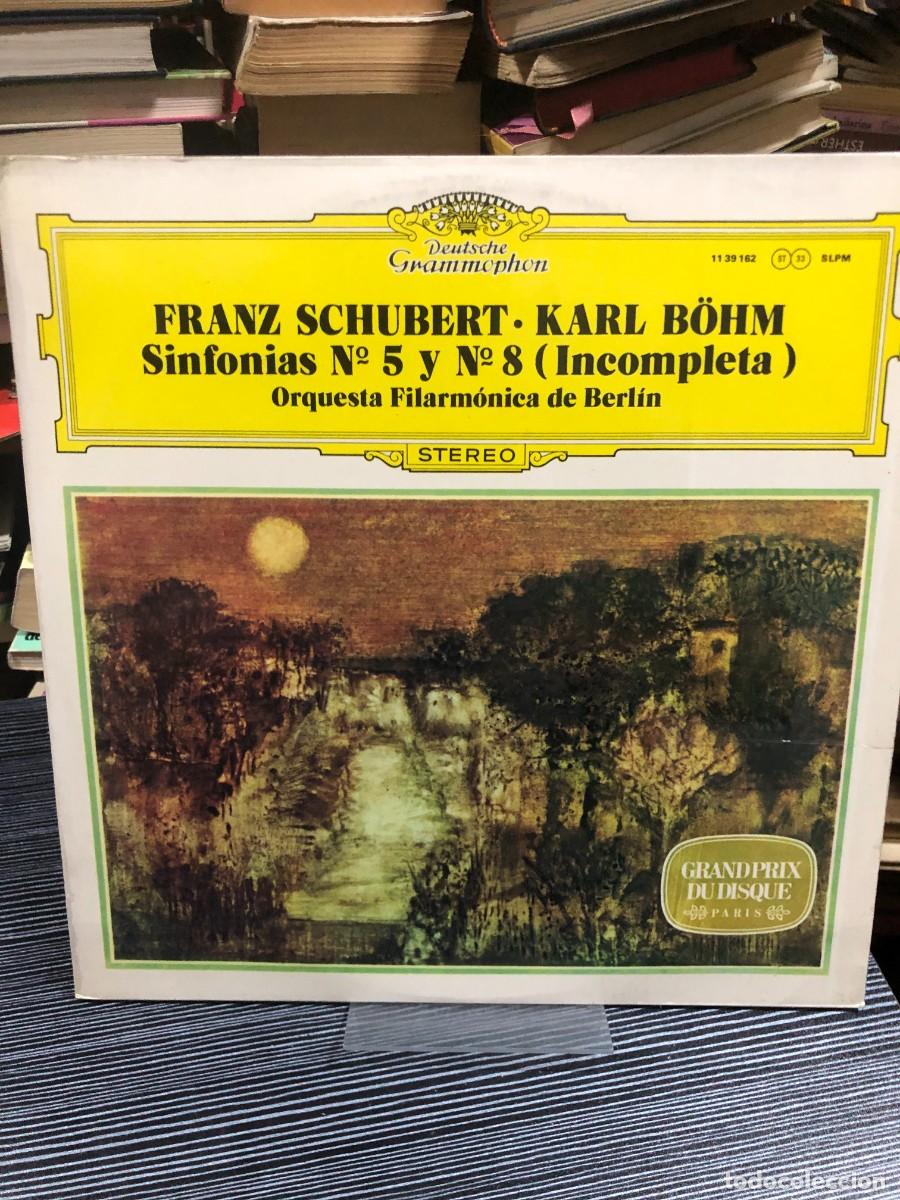 Discos de vinilo: Sinfon&iacute;as N&ordm; 5 y N&ordm; 8 (Incompleta) (Franz Schubert) Karl B&ouml;hm, Orquesta Filarm&oacute;nica de Berl&iacute;n (Deuts