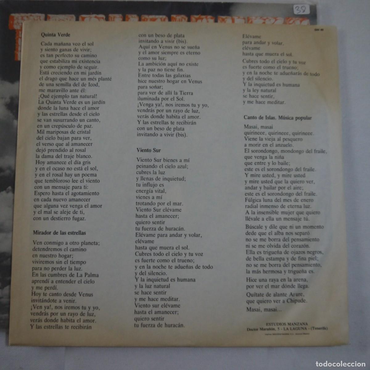 Discos de vinilo: TABURIENTE - A LA QUINTA VERDE - LP 1987 - Foto 3