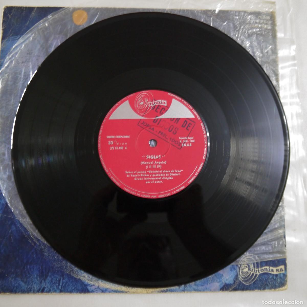 Discos de vinilo: MANUEL ANGULO - SIGLAS - LP 10&rdquo; DE 1968 - Foto 8